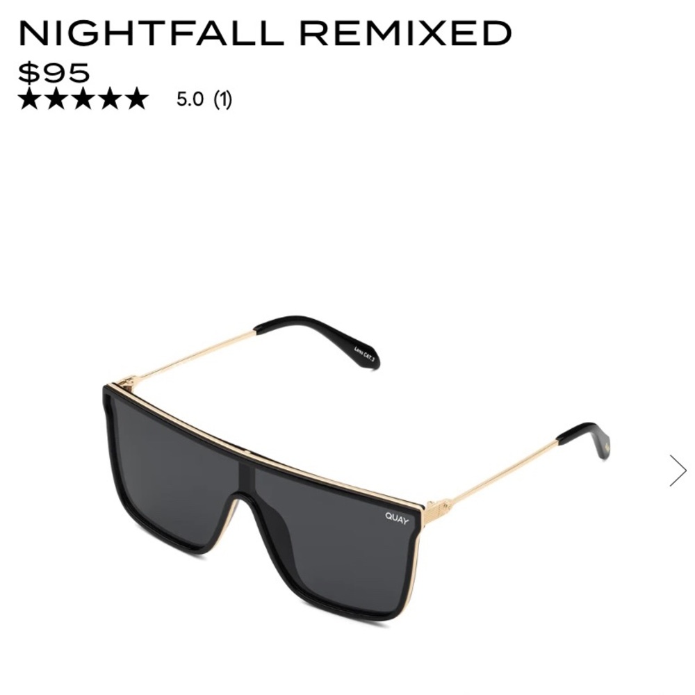 Polarized Quay Australia Nightfall Remixed - Metal Flat Top Shield Sunglasses